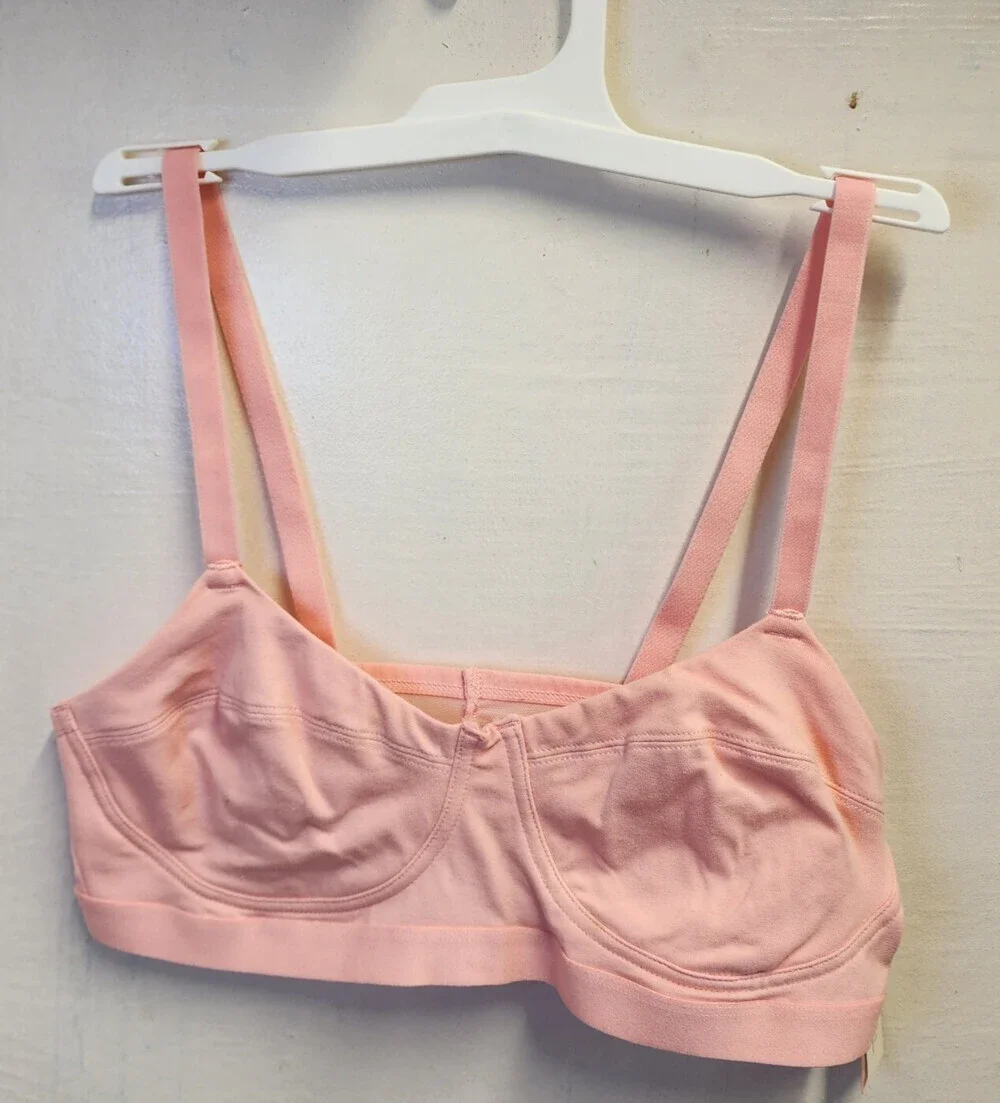 New Colise Women's Pink Wireless Pullover Bralette with Bow Size M